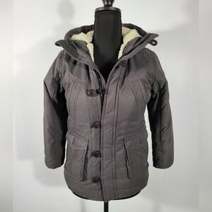 Abercrombie & Fitch Gray Jean Jacket with Quilted Design Size 7/8